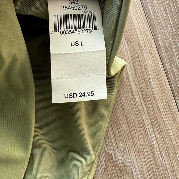 Aerie High Cut High Waist Cheeky Bikini Bottoms Green XL - Picture 3 of 3